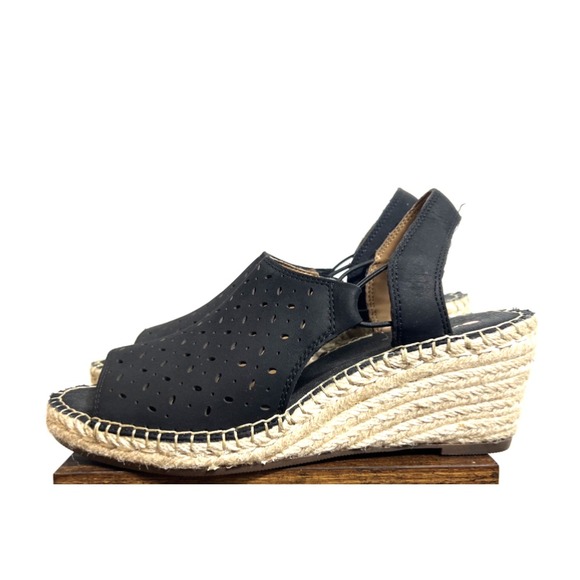 Unstructured by Clarks Womens Petrina Gail Black Nubuck Espadrilles Shoes Size 7 - Picture 2 of 10